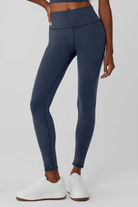 High-Waist Airbrush Kışlık Sıcak Nocturne Tayt - Lacivert
