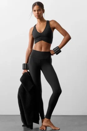 High-Waist Airbrush Legging - Siyah