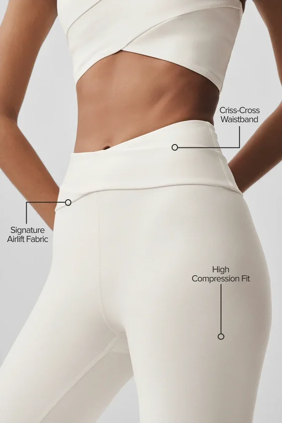 High-Waist Airlift 7/8 Horizon Tayt - Fildişi