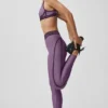 High-Waist Airlift 7/8 Line Up Tayt - Plum Kiss