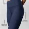 High-Waist Airlift 7/8 İnce Çizgili Tayt - Lacivert