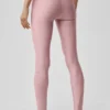 High-Waist Airlift 7/8 İnce Çizgili Tayt - Vintage Pembe