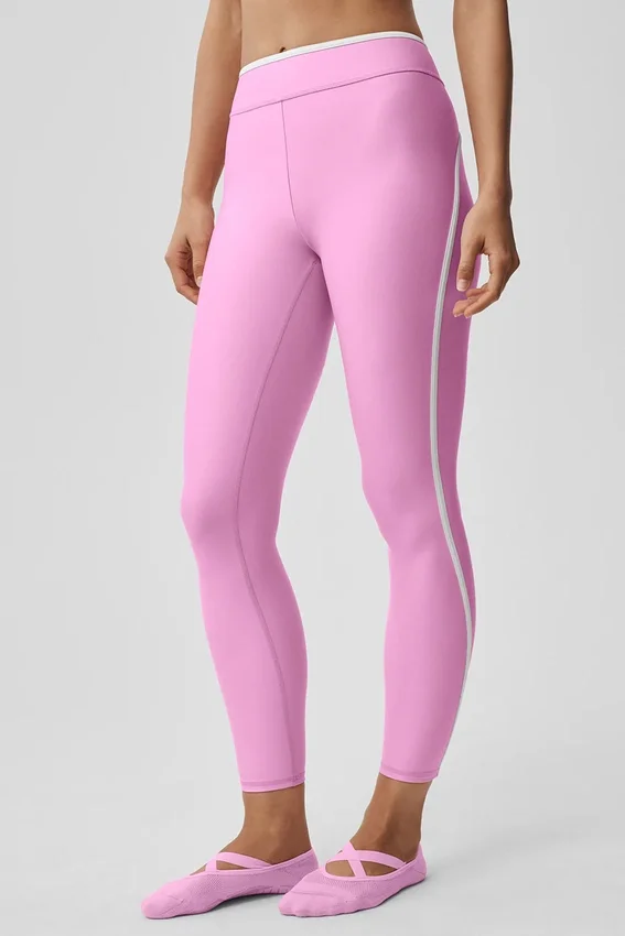 High-Waist Airlift 7/8 Tayt - Şeker Kalpli Pembe/Beyaz