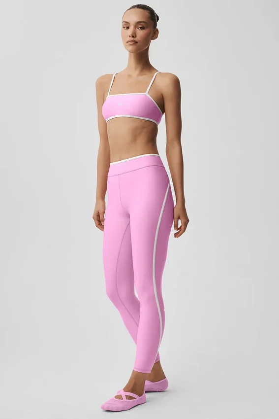 High-Waist Airlift 7/8 Tayt - Şeker Kalpli Pembe/Beyaz
