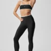 High-Waist Airlift 7/8 Tayt - Siyah/Beyaz