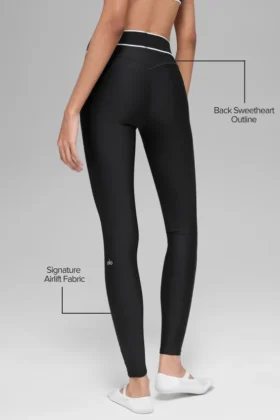 High-Waist Airlift Alignment Tayt – Siyah/Beyaz