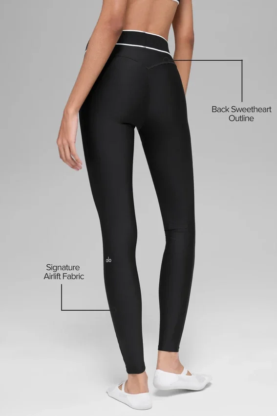 High-Waist Airlift Alignment Tayt - Siyah/Beyaz