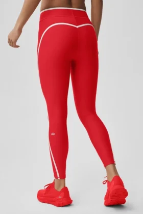 High-Waist Airlift Charger 7/8 Tayt – Parlak Kırmızı/Beyaz