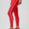 High-Waist Airlift Charger 7/8 Tayt - Parlak Kırmızı/Beyaz