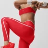 High-Waist Airlift Charger 7/8 Tayt - Parlak Kırmızı/Beyaz