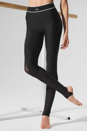 High-Waist Airlift Darling Stirrup Tayt - Siyah