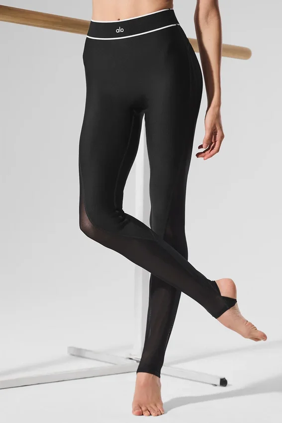 High-Waist Airlift Darling Stirrup Tayt - Siyah