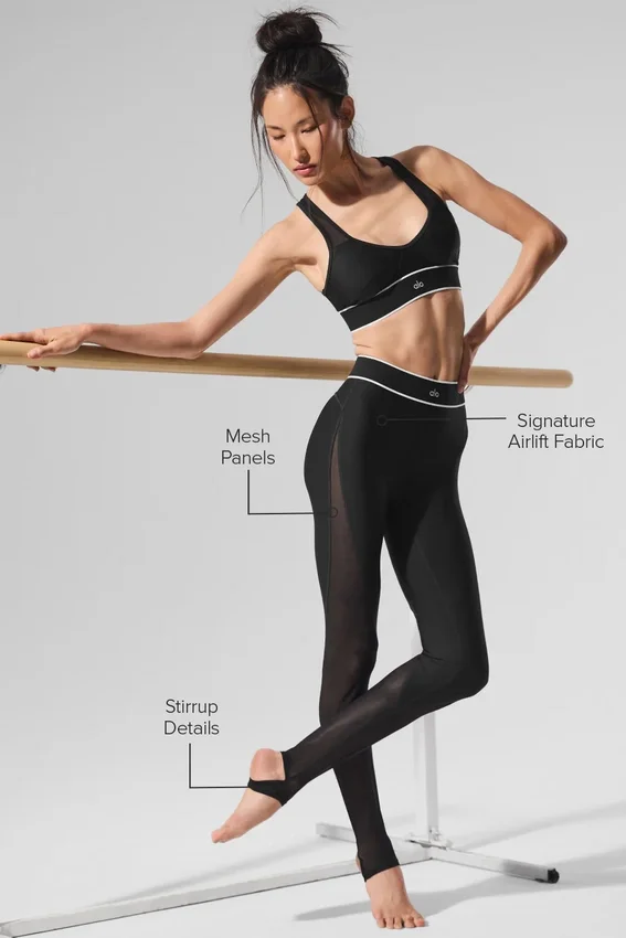 High-Waist Airlift Darling Stirrup Tayt - Siyah