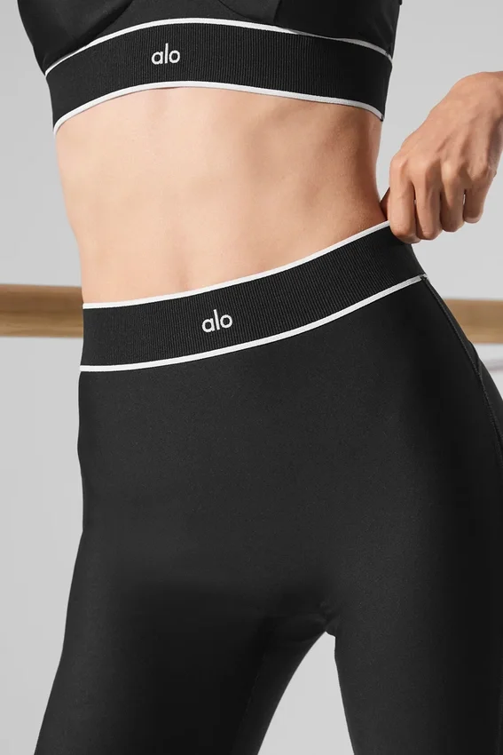 High-Waist Airlift Darling Stirrup Tayt - Siyah