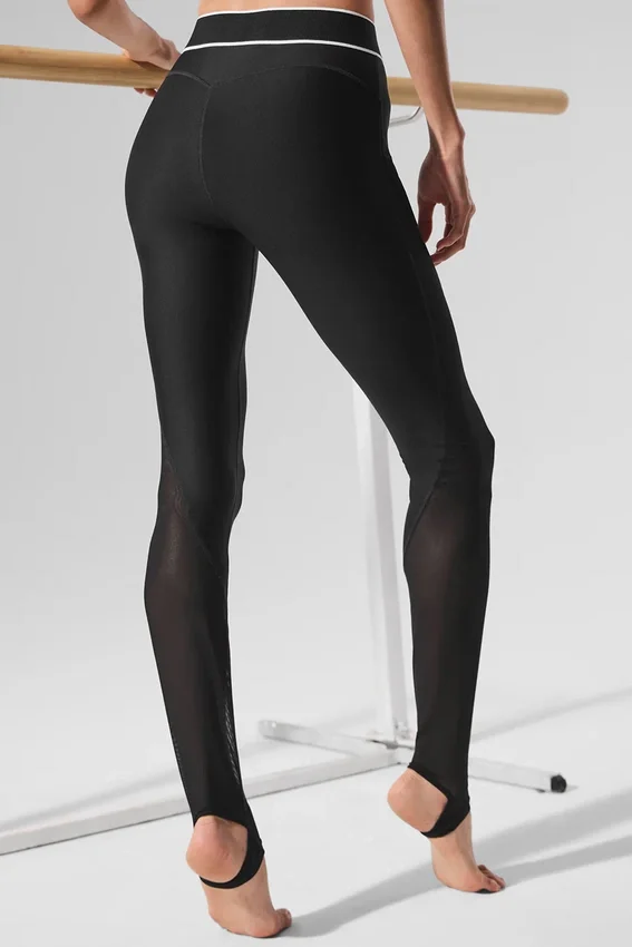 High-Waist Airlift Darling Stirrup Tayt - Siyah
