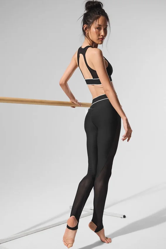 High-Waist Airlift Darling Stirrup Tayt - Siyah