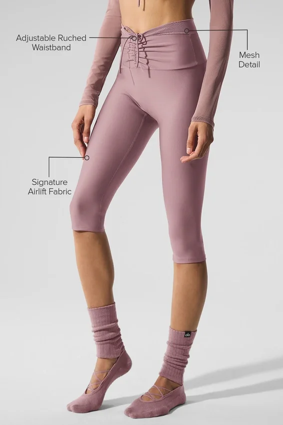 High-Waist Airlift Divine Kapri - Dumanlı Kuvars