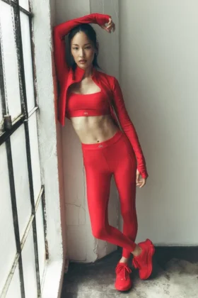 High-Waist Airlift Ignite 7/8 Tayt - Parlak Kırmızı