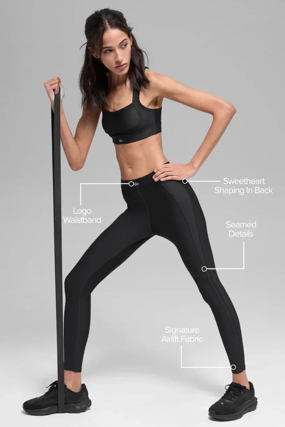 High-Waist Airlift Ignite 7/8 Tayt - Siyah