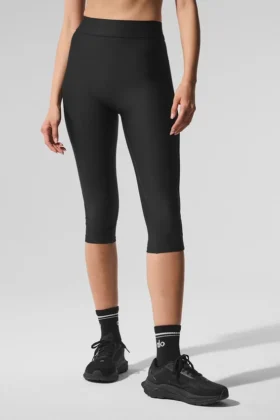 High-Waist Airlift Just Right Kapri - Siyah