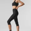 High-Waist Airlift Just Right Kapri - Siyah