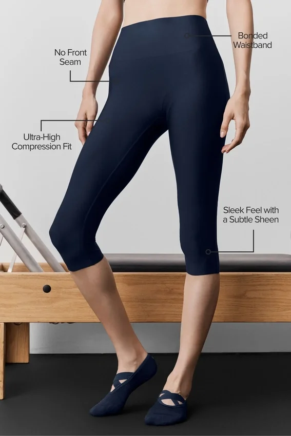 High-Waist Airlift Şık Kapri - Lacivert
