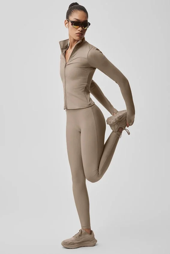 High-Waist Airlift Şık Tayt - Gravel