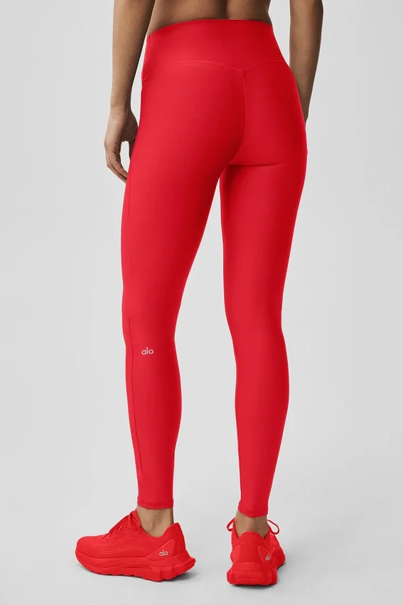High-Waist Airlift Şık Tayt - Parlak Kırmızı