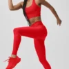 High-Waist Airlift Şık Tayt - Parlak Kırmızı