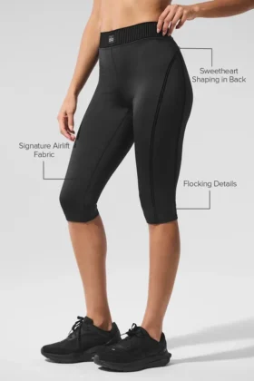High-Waist Airlift Line Up Kapri – Siyah