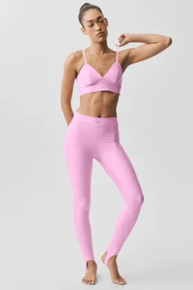 High-Waist Airlift Love Language Stirrup Tayt - Şeker Kalpli Pembe