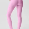 High-Waist Airlift Love Language Stirrup Tayt - Şeker Kalpli Pembe
