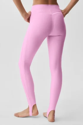 High-Waist Airlift Love Language Stirrup Tayt – Şeker Kalpli Pembe