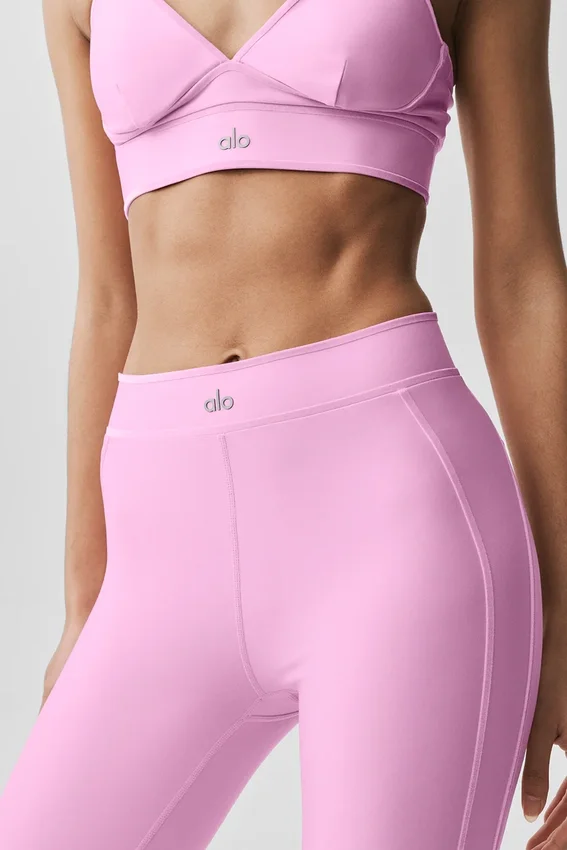 High-Waist Airlift Love Language Stirrup Tayt - Şeker Kalpli Pembe