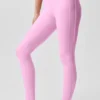 High-Waist Airlift Love Language Stirrup Tayt - Şeker Kalpli Pembe