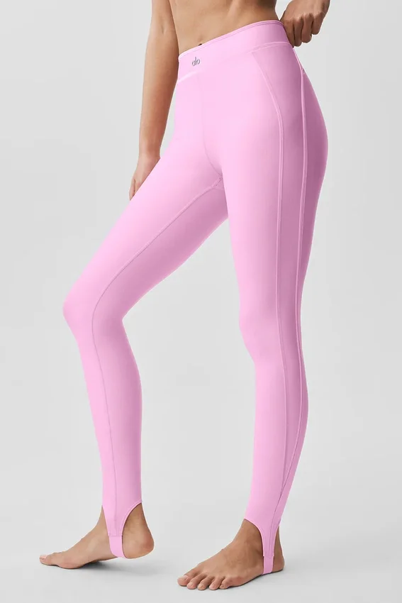 High-Waist Airlift Love Language Stirrup Tayt - Şeker Kalpli Pembe