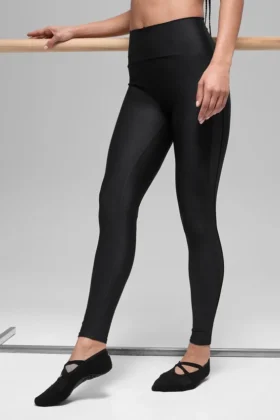 High-Waist Airlift Mesh Infatuation Tayt - Siyah