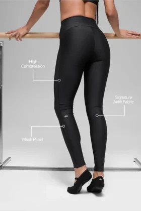 High-Waist Airlift Mesh Infatuation Tayt – Siyah