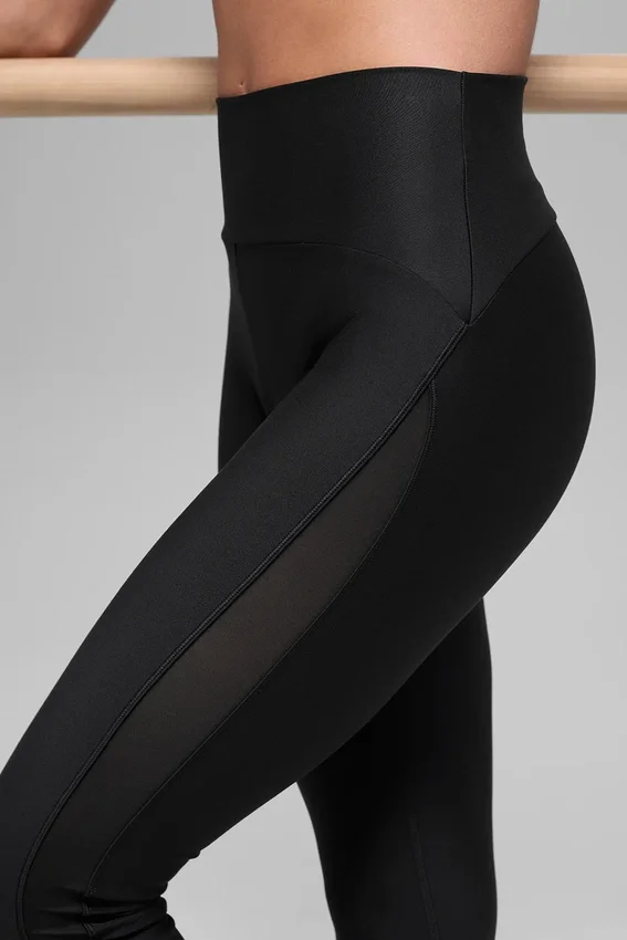 High-Waist Airlift Mesh Infatuation Tayt - Siyah