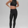 High-Waist Airlift Mesh Infatuation Tayt - Siyah
