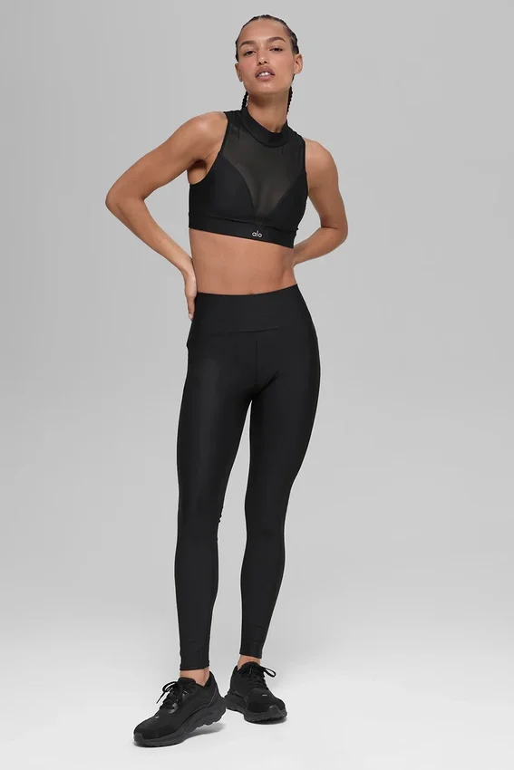 High-Waist Airlift Mesh Infatuation Tayt - Siyah
