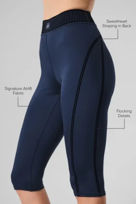 High-Waist Airlift Serisi Capri – Lacivert