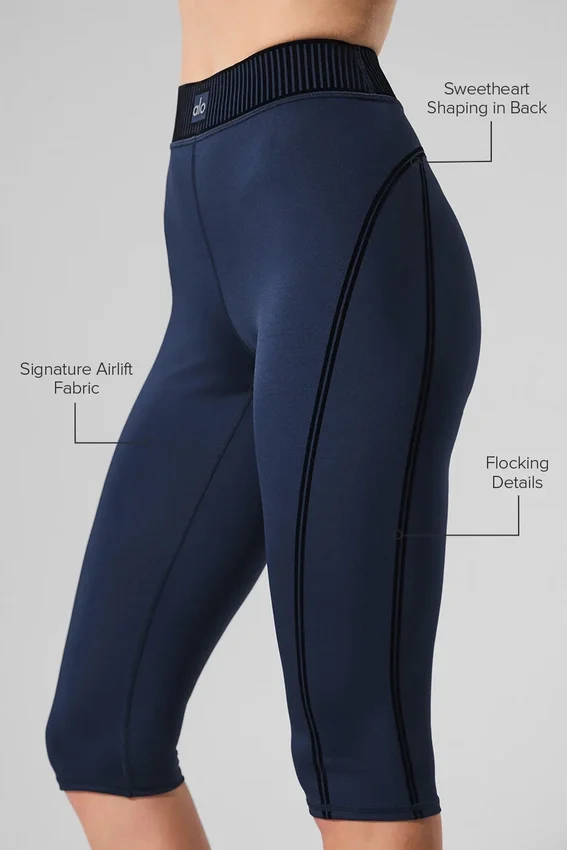 High-Waist Airlift Serisi Capri - Lacivert