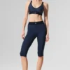 High-Waist Airlift Serisi Capri - Lacivert