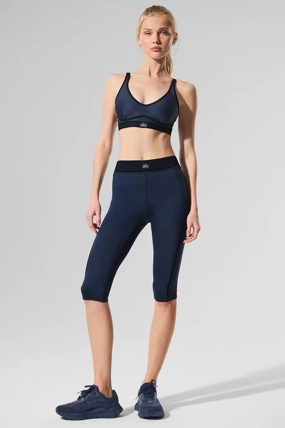 High-Waist Airlift Serisi Capri - Lacivert