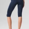 High-Waist Airlift Serisi Capri - Lacivert