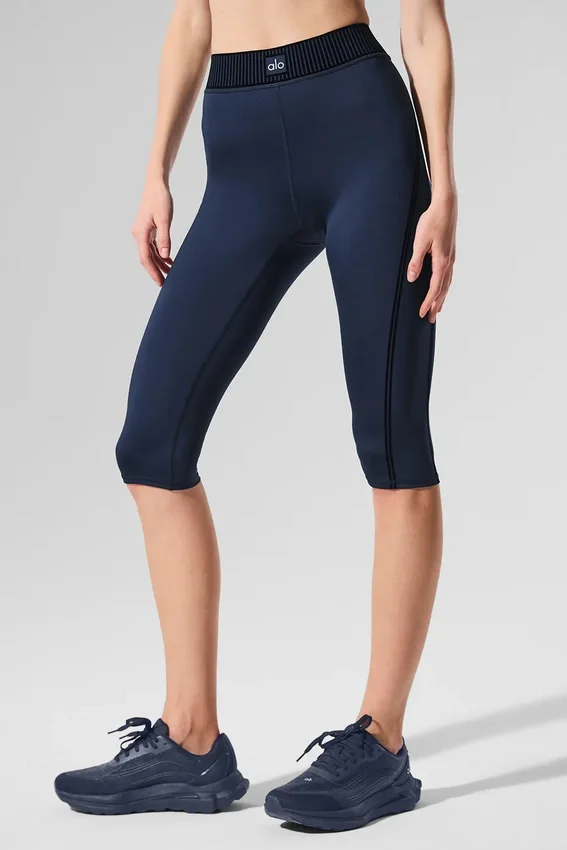 High-Waist Airlift Serisi Capri - Lacivert