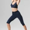 High-Waist Airlift Serisi Capri - Lacivert