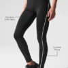 High-Waist Airlift Suit Up Taytlar - Siyah/Beyaz