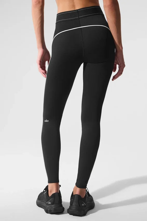 High-Waist Airlift Suit Up Taytlar - Siyah/Beyaz